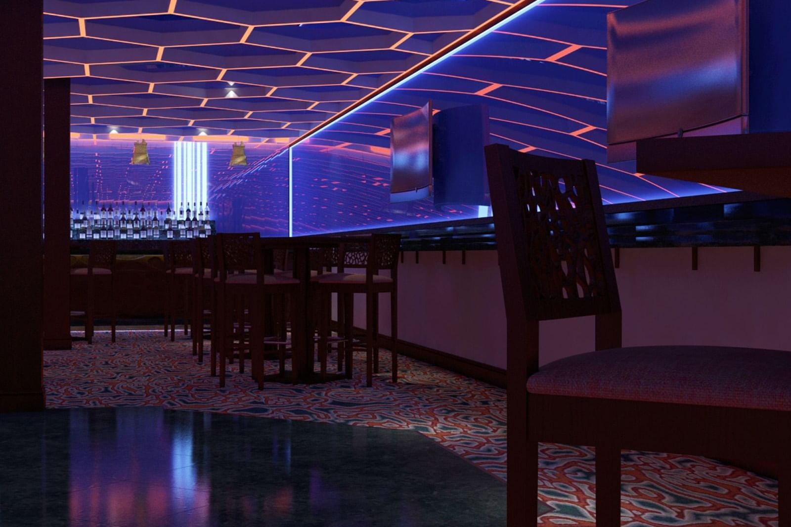Lounge area in Nyirangogo night club at Goma Serena Hotel