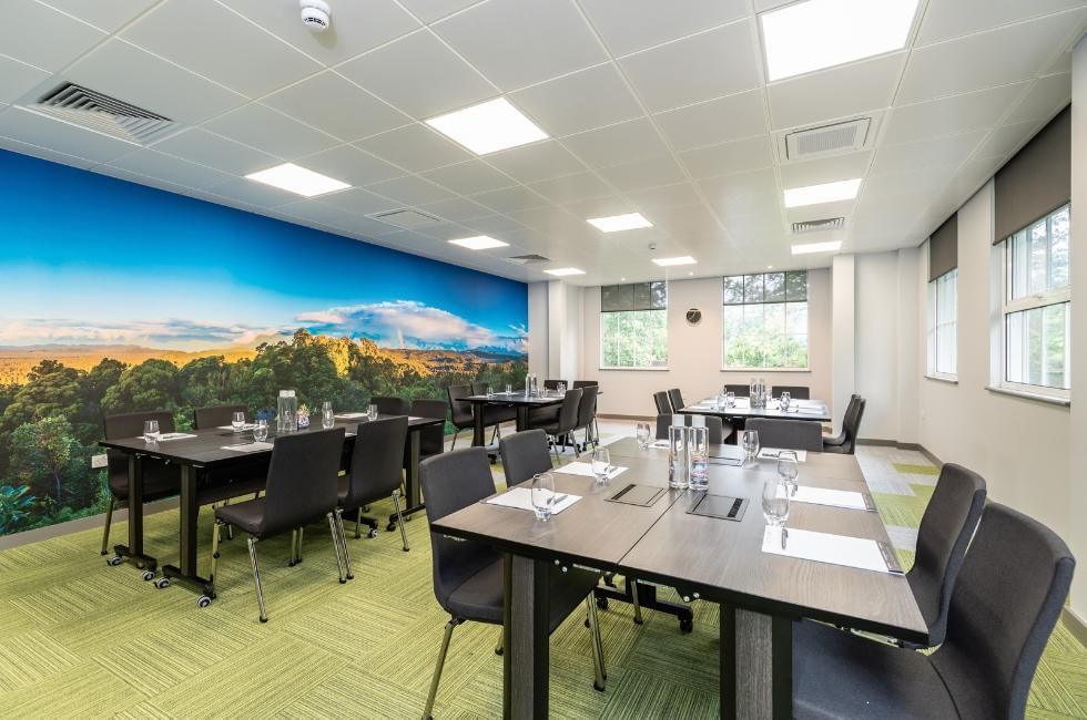 Forest room set up for conference at Gorse Hill one of the Country House Conference Venues in Surrey