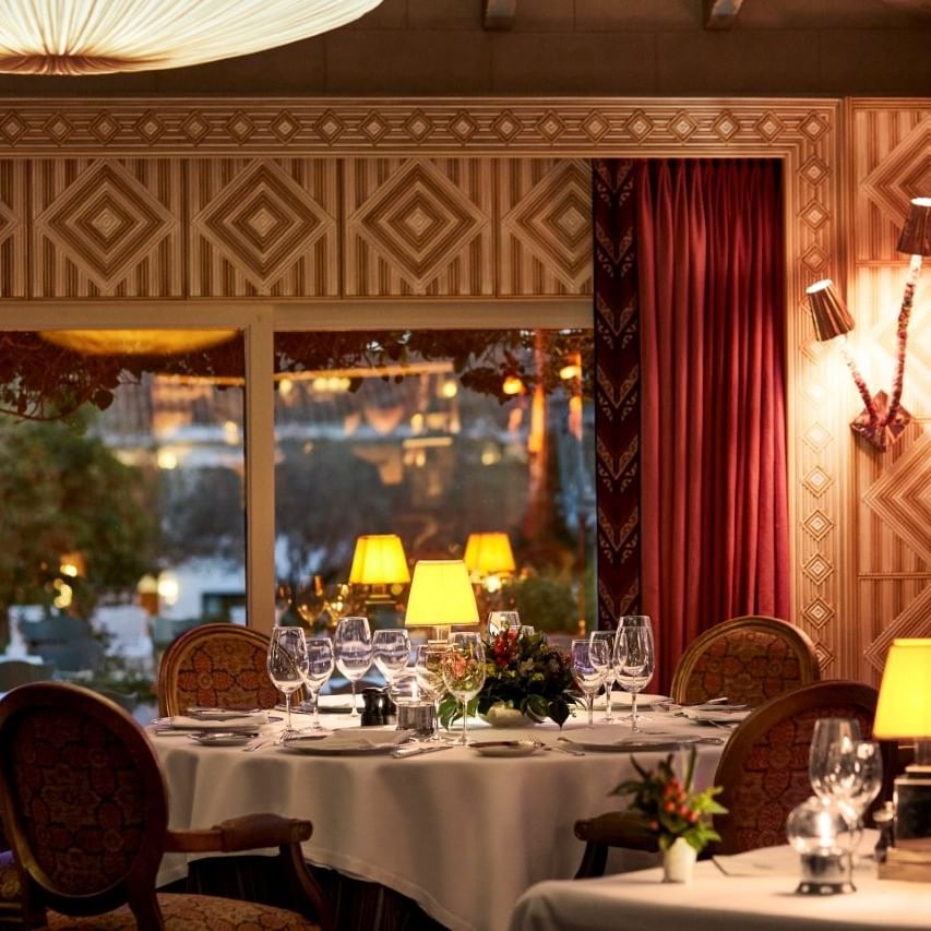 Valentine's Day at the Grill with decorated tables and warm lighting ambiance