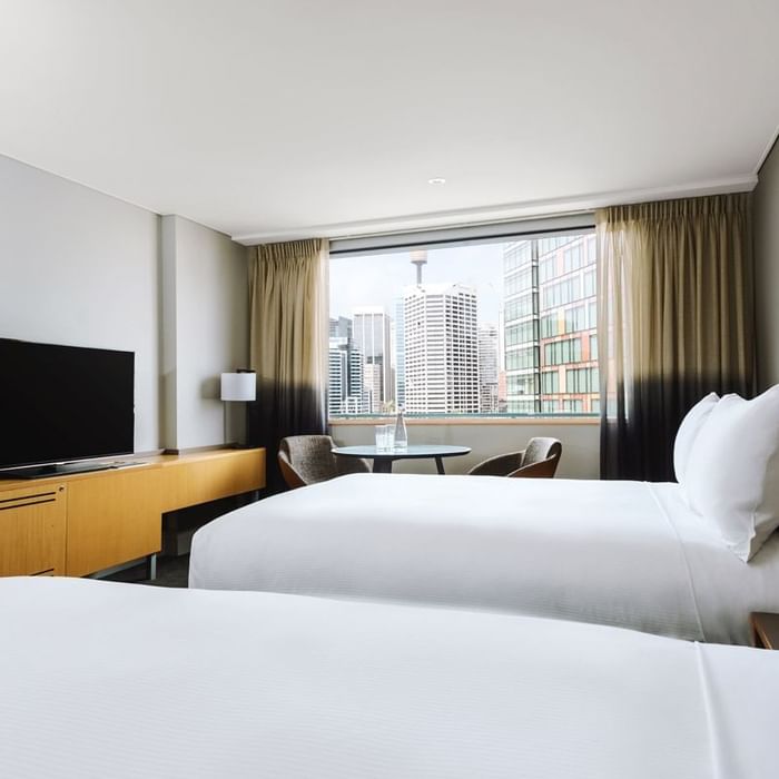 Deluxe Room, 2 Double Beds, City Skyline View