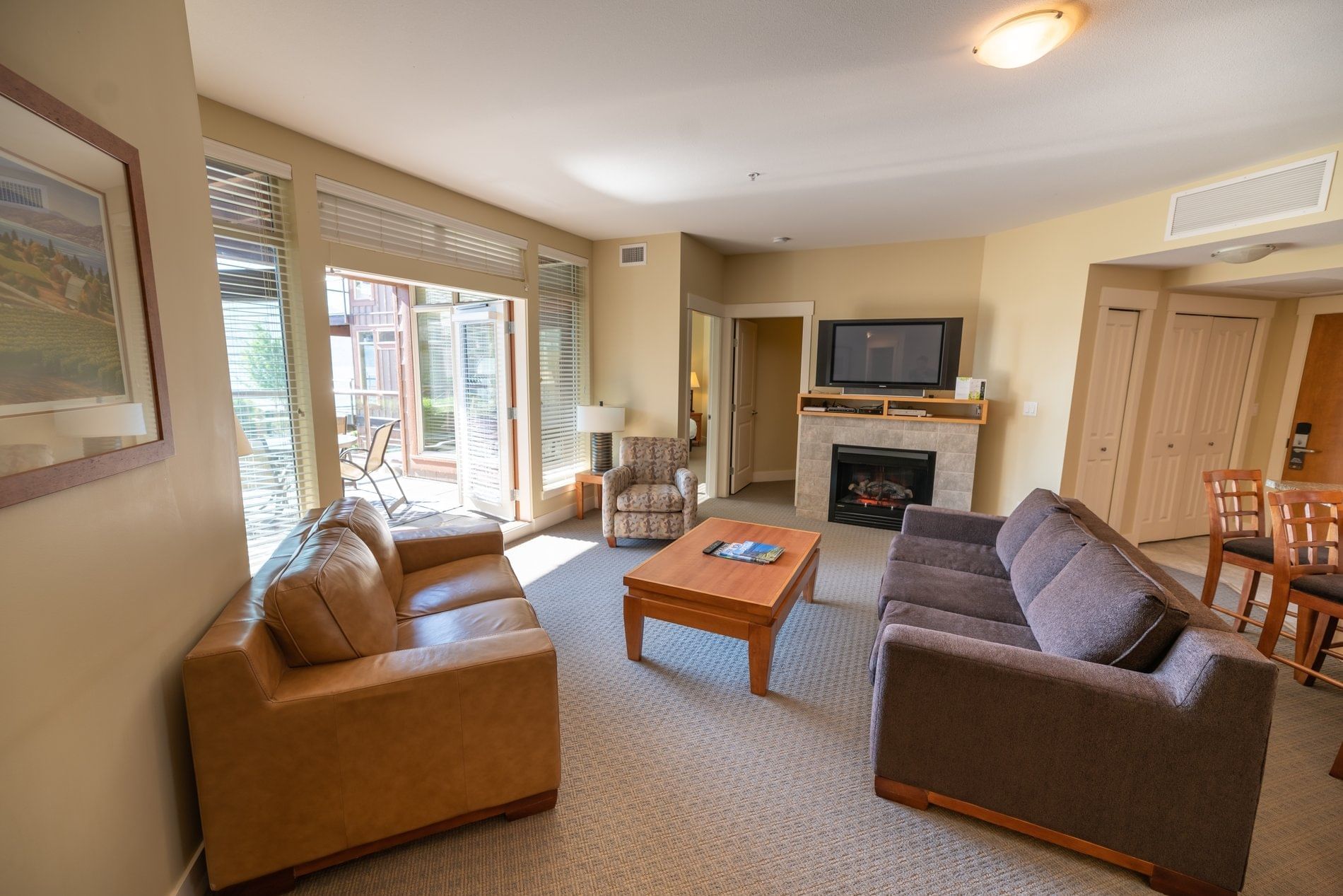 Suite Living Room at The Cove Lakeside Resort Kelowna