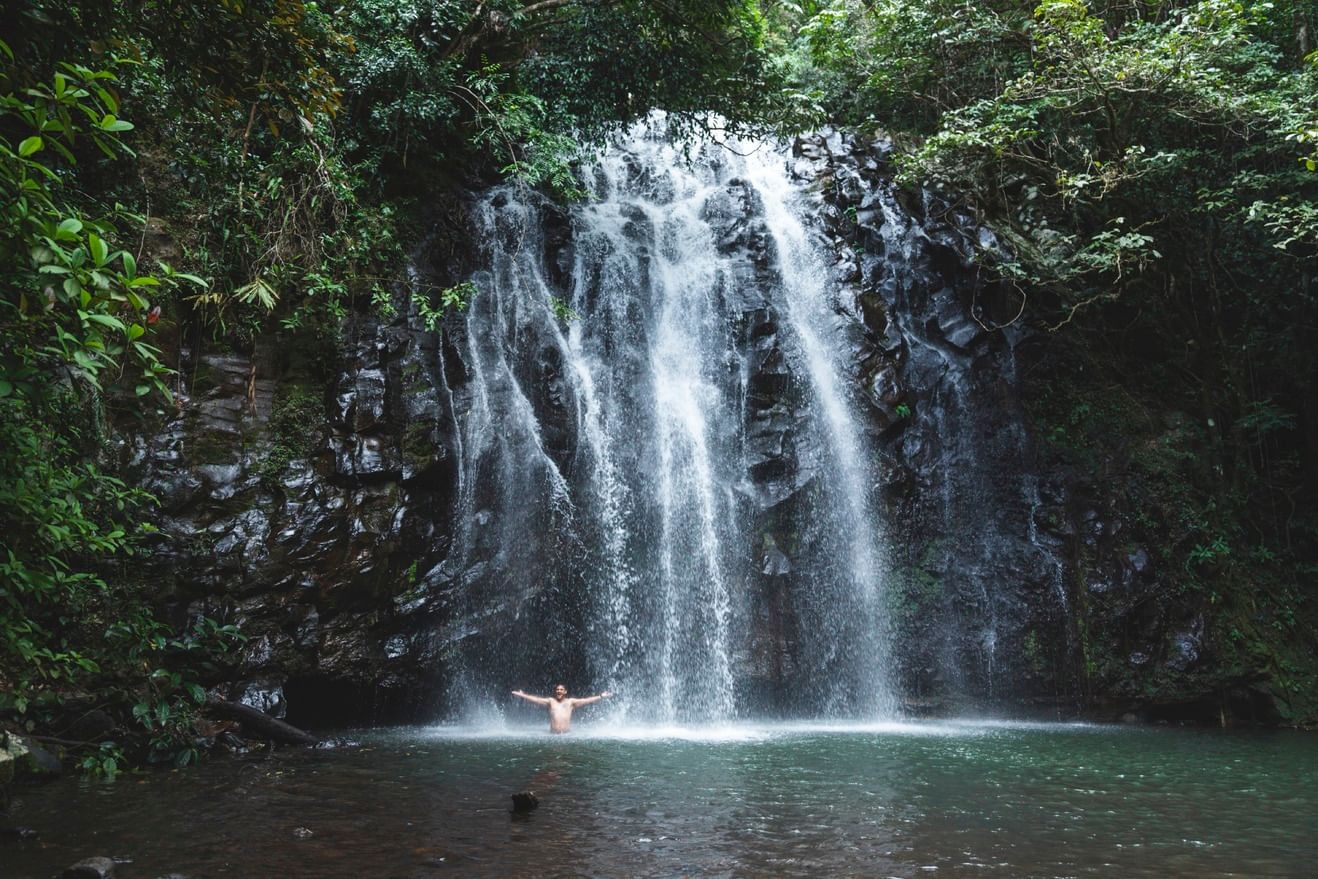 Waterfall near Cairns wet season fun