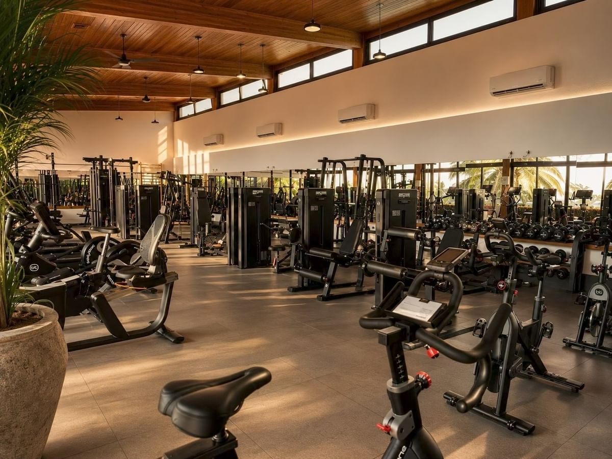 Fitness centre with a view of the gardens