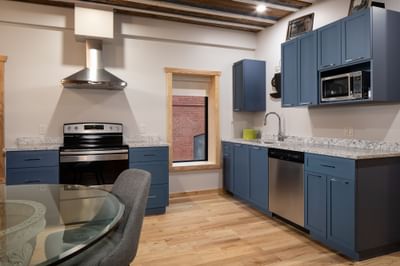 Kitchen space in the Apartment 203B at Retro Suites