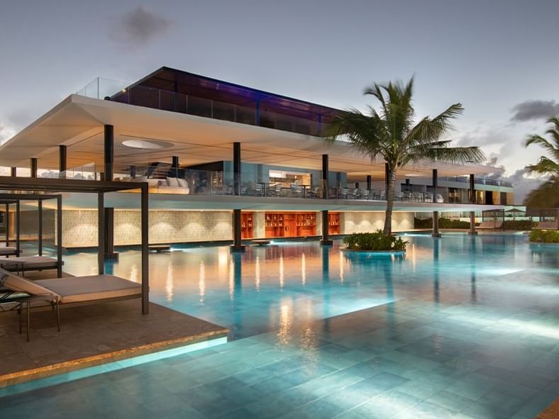 Hotel exterior view & outdoor pool at Live Aqua Resort 