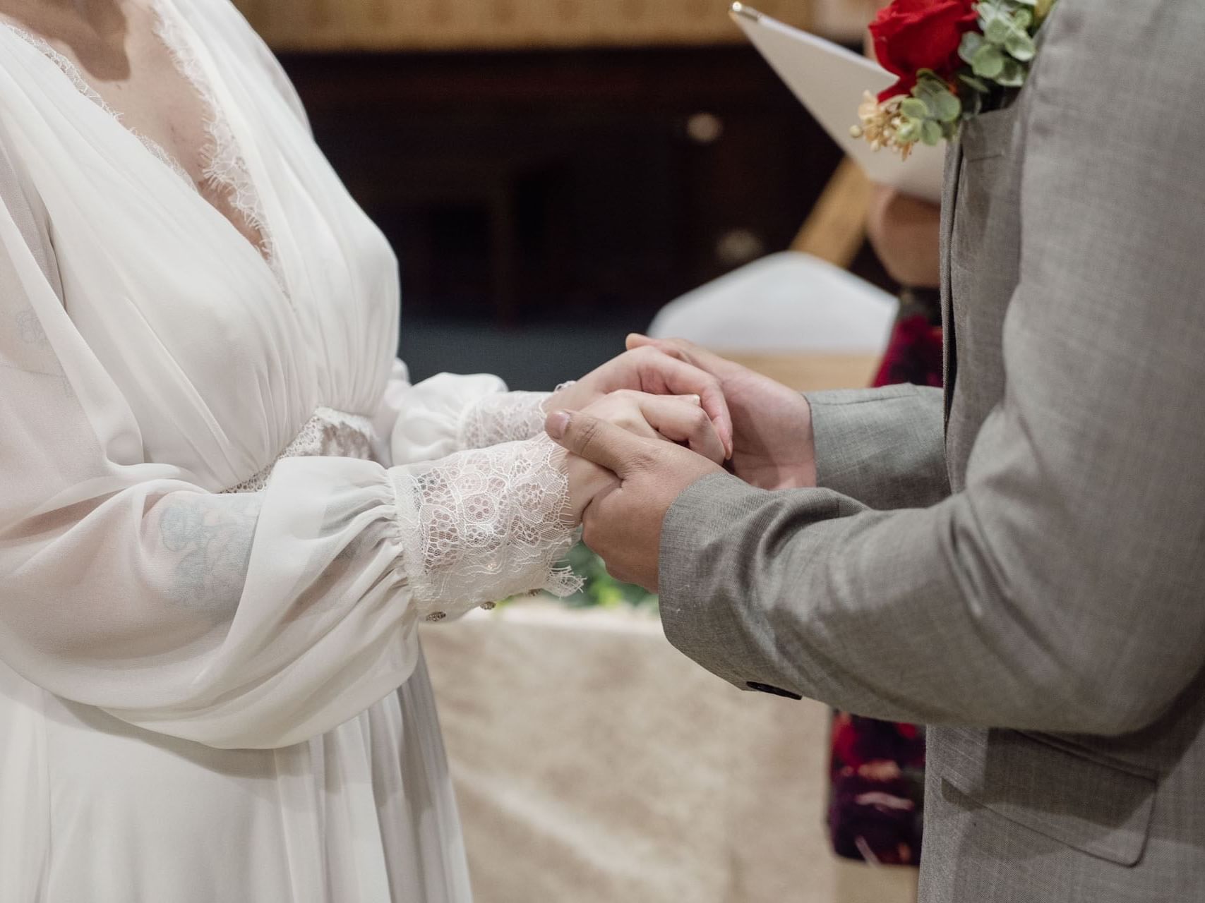Couple holding hands together, The Imperial Hotel  Blackpool