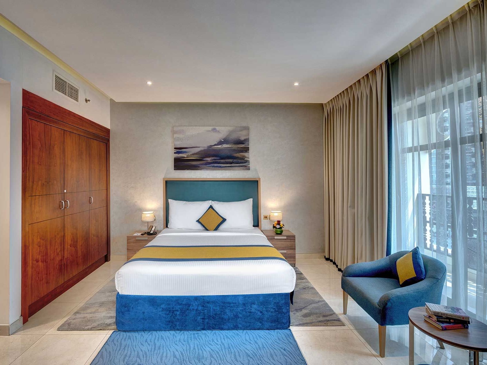 غرفة نوم في سها بارك للشقق الفندقية