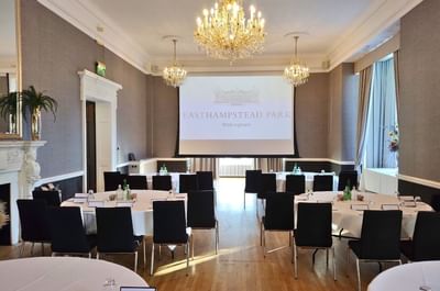 downshire set up for a conference at easthampstead park in wokingham