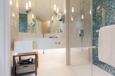 Luxury bathroom in the Premier Room at Paradox Singapore