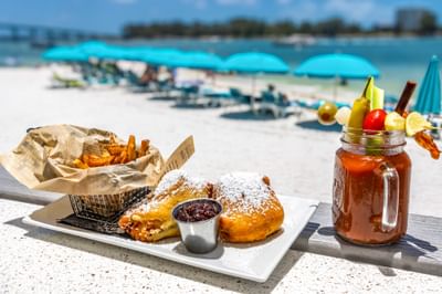 Monte Cristo with Funnel Cake-Batter and Raspberry Preserves