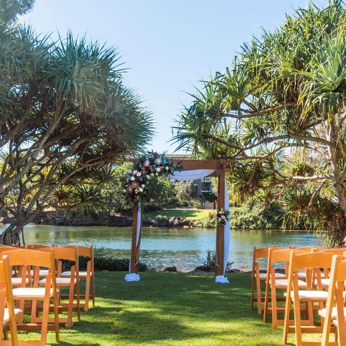 Novotel Sunshine Coast Resort Wedding Ceremony Pandanus Lawn
