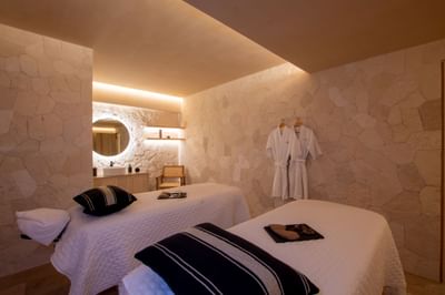 Two spa beds and sink area in Serena spa at Villa Premiere Boutique Hotel & Romantic Getaway