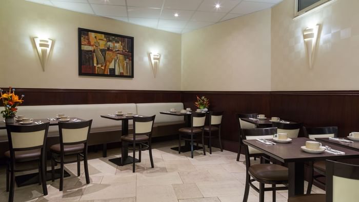 Interior of an elegant Dining area at Hotel du Chateau