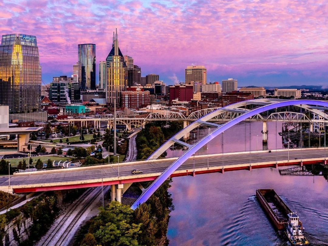 A breathtaking view of Nashville's cityscape near Hayes Street Hotel