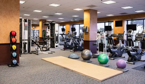 Fully equipped gymnasium at NCED Hotel and Conference Center