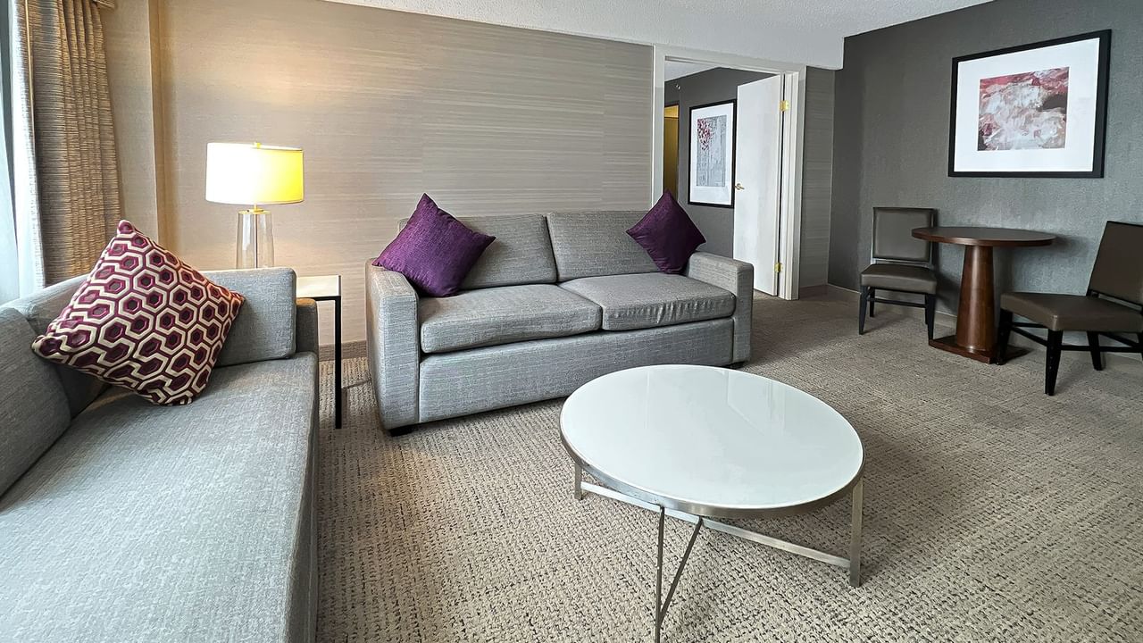 Living area in a hotel suite