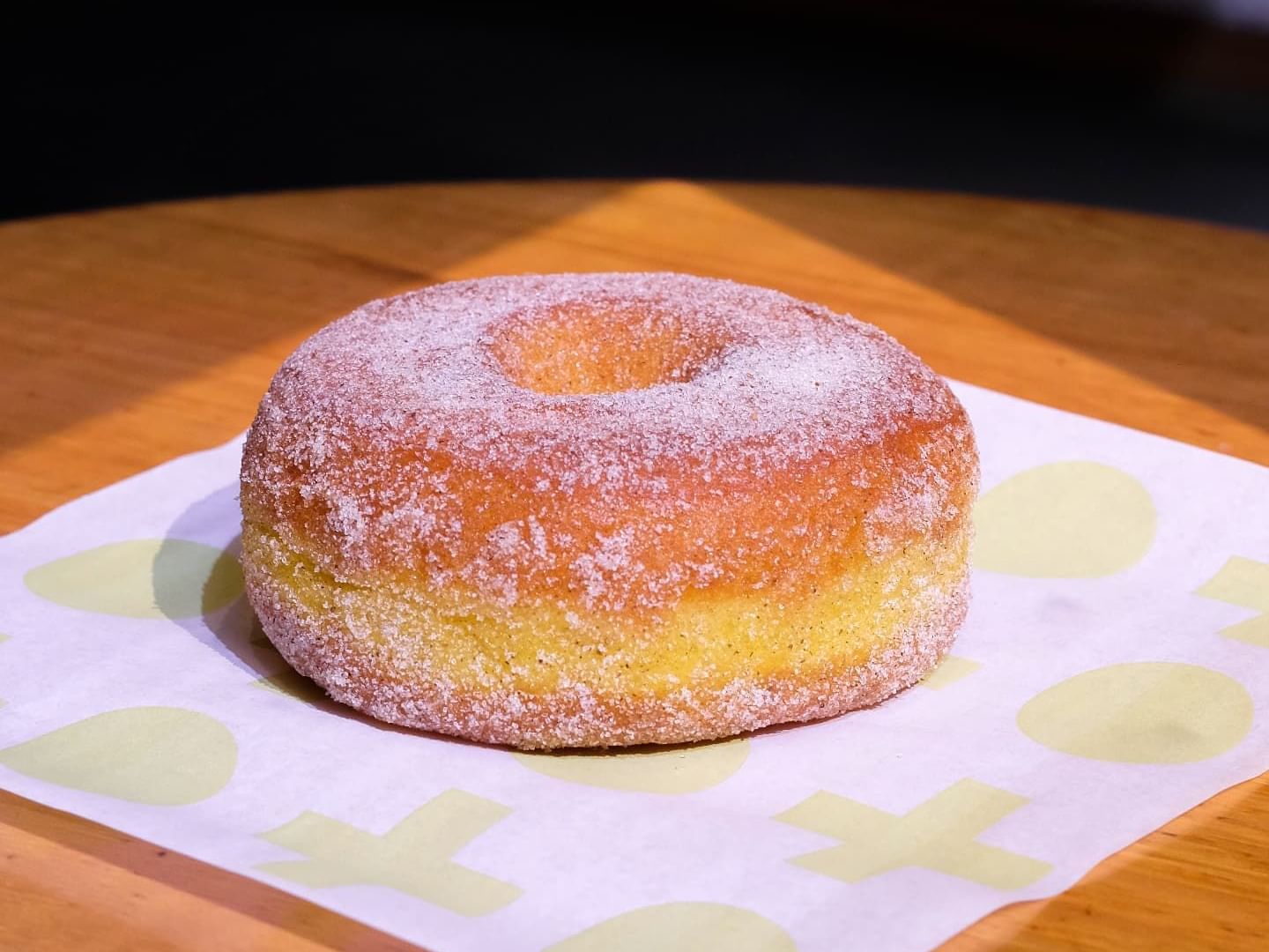 Cinnamon and sugar donut served in Short Stop at Brady Apartment Hotel Hardware Lane