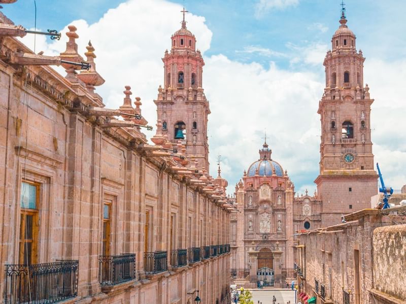 Exterior view of Morelia Cathedral at Gamma Hotels