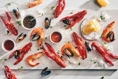Seafood served in Ellenborough Market Café at Paradox Singapore