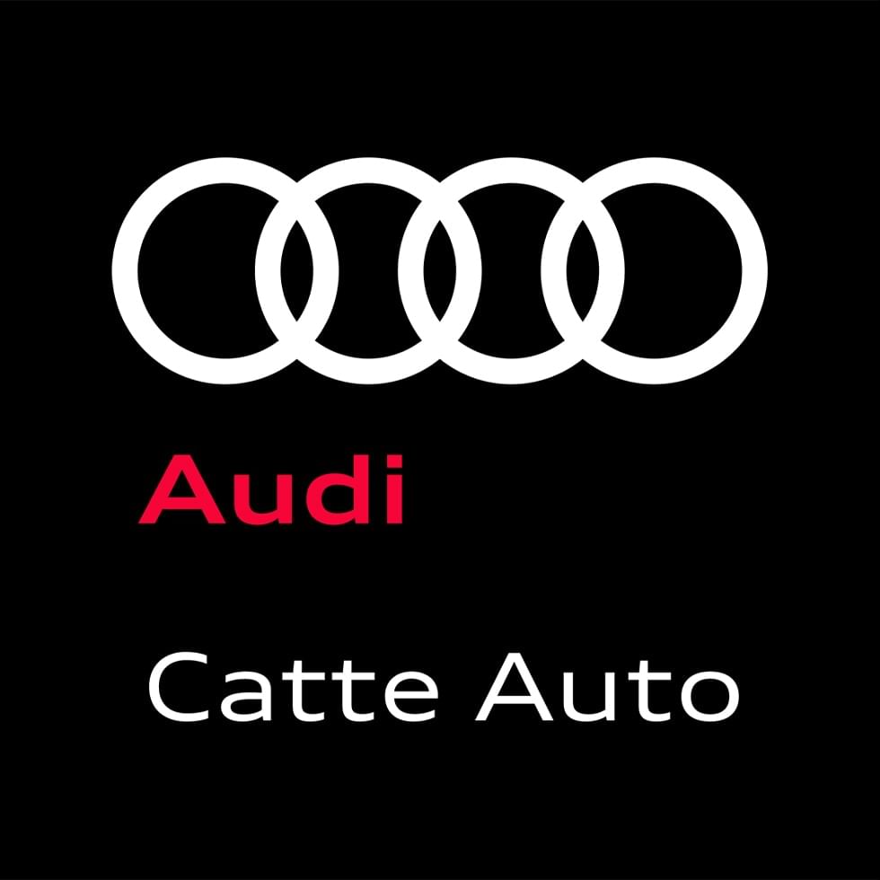 Audi logo with three interlocking rings above 