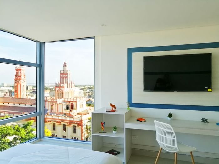 Interior view of a room with city view at 3C Hotels