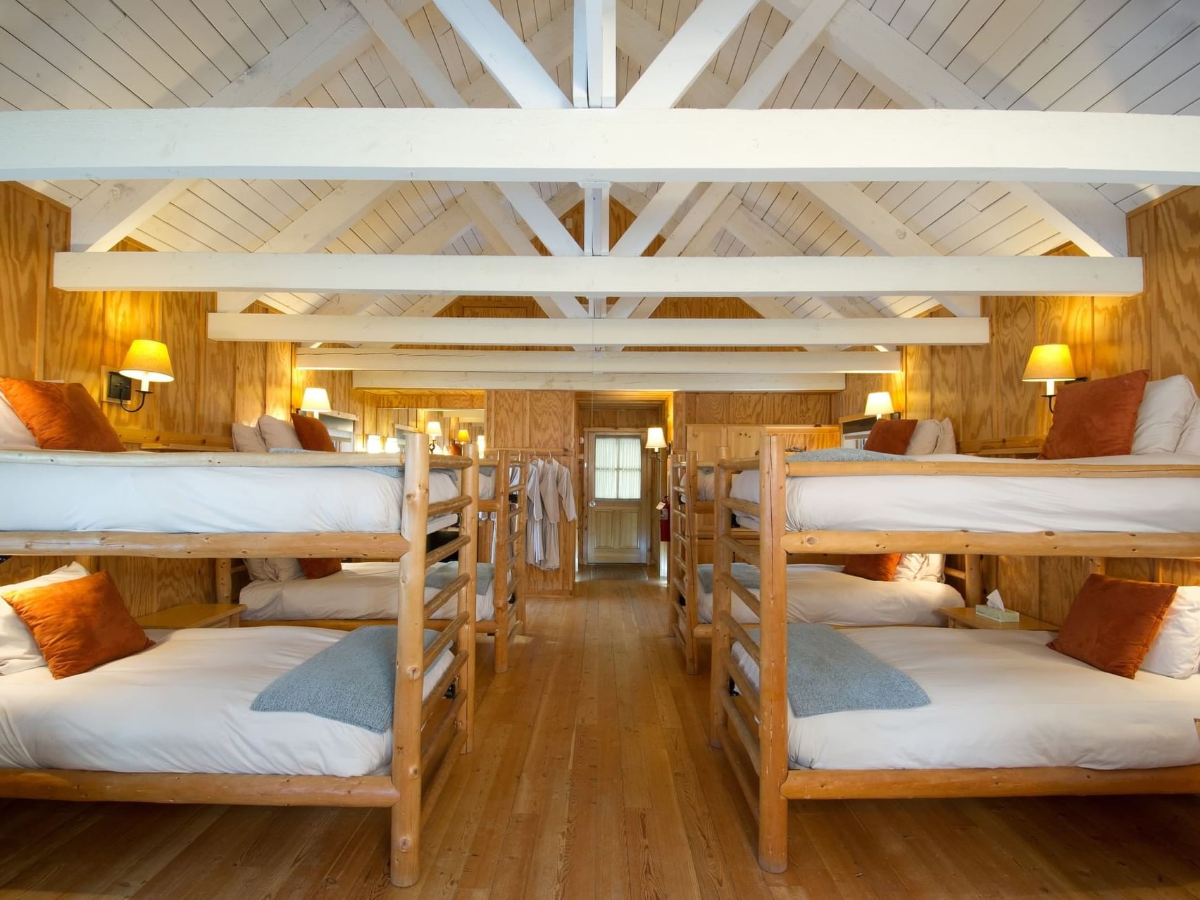 Interior of the Rookery with bunkbeds at Sleeping Lady 