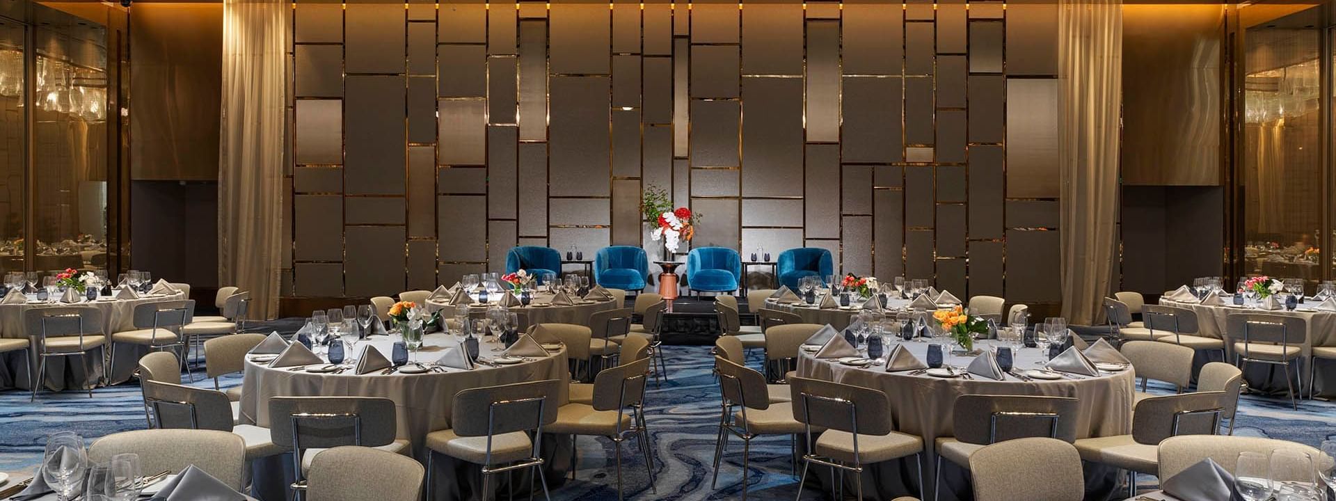 Banquet set-up in Pearl Ballroom at Crown Towers Sydney