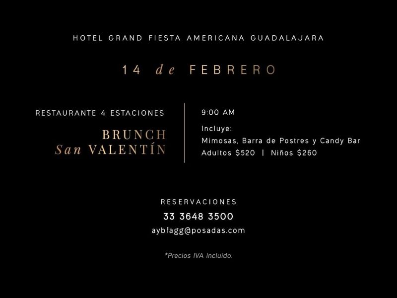 Cartel de Brunch San Valentín en Grand Fiesta Americana