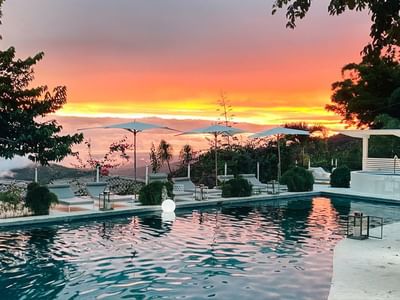 Sunset view from the pool at Retreat Costa Rica