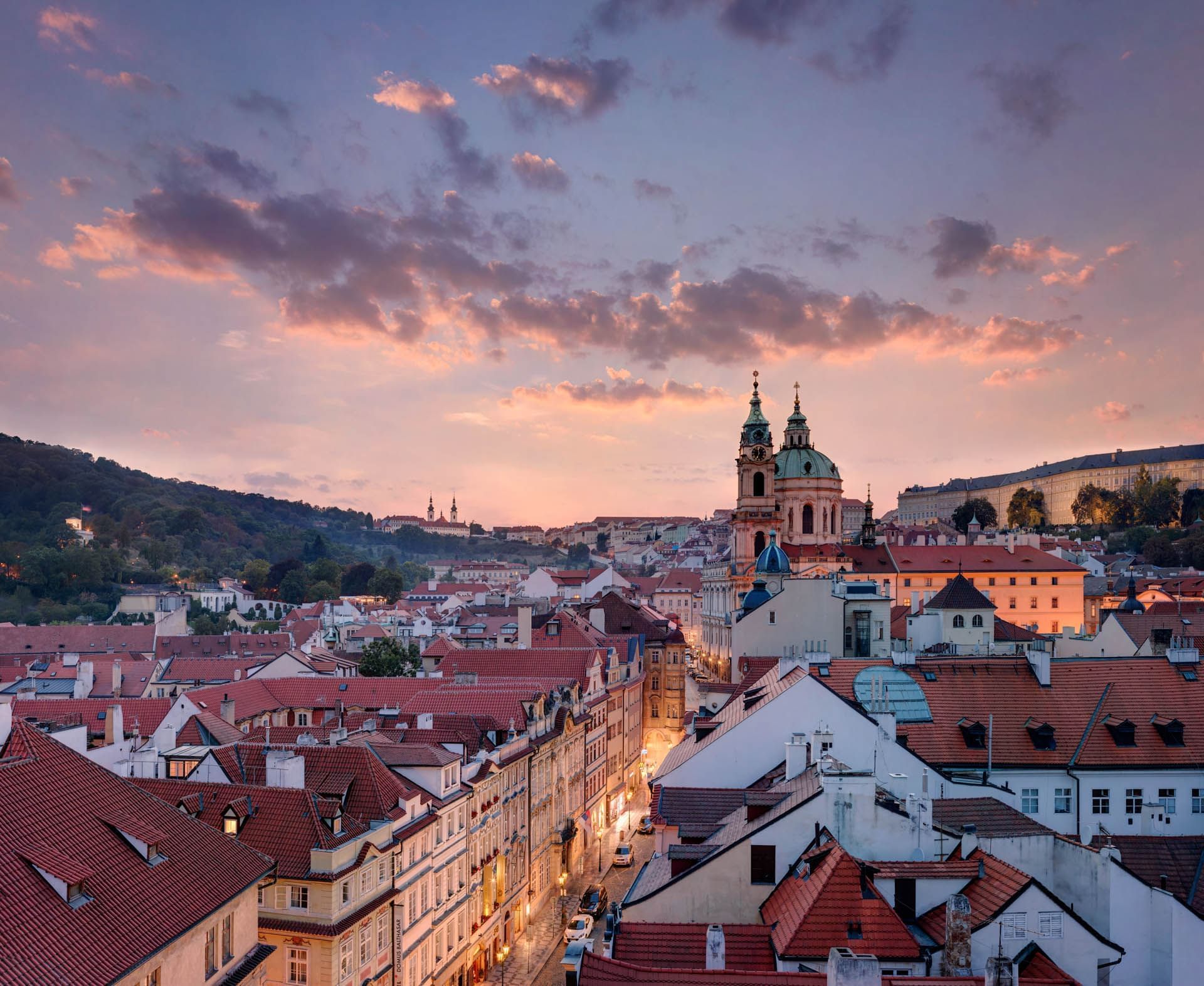 View of the Prague city & hills near Almanac X Prague