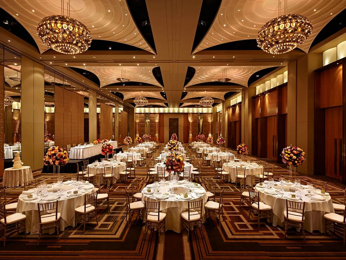 Banquet tables in Palladium at Crown Hotel Melbourne