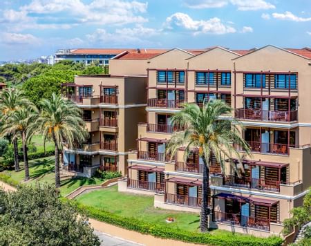 Exterior view of facade of Aquaworld Belek Hotel
