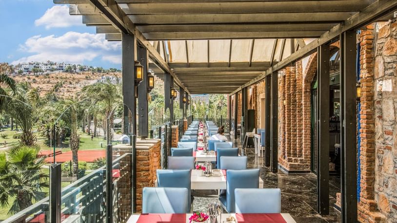 Terrace dining area in Main Restaurant at Bodrum Imperial