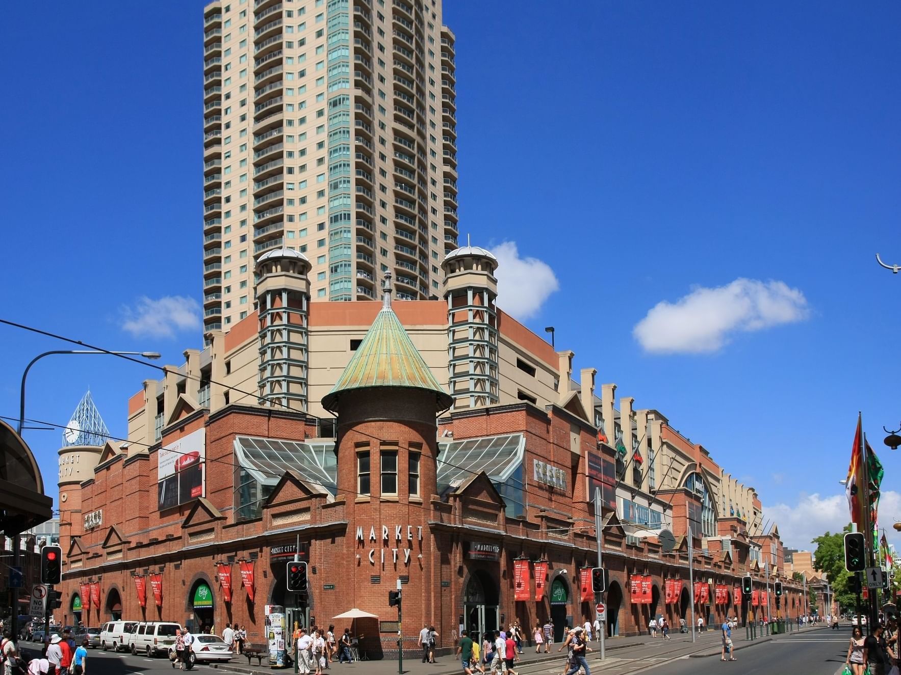 Exterior view of Paddy's Market & street near Nesuto Hotels