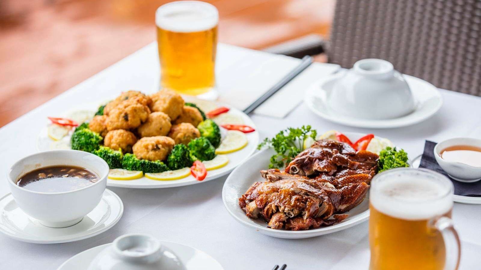 Closeup of dish served with beer at Darwin Airport Hotels