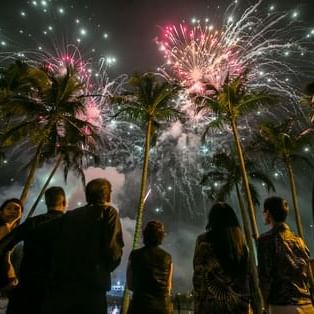 A picture of  fireworks on the night  evening celebrating the launch at The Saujana Hotel Kuala Lumpur