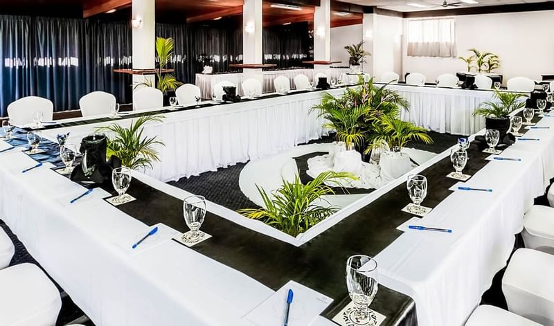 U-style table setting in a Meeting Room at Tokatoka Resort