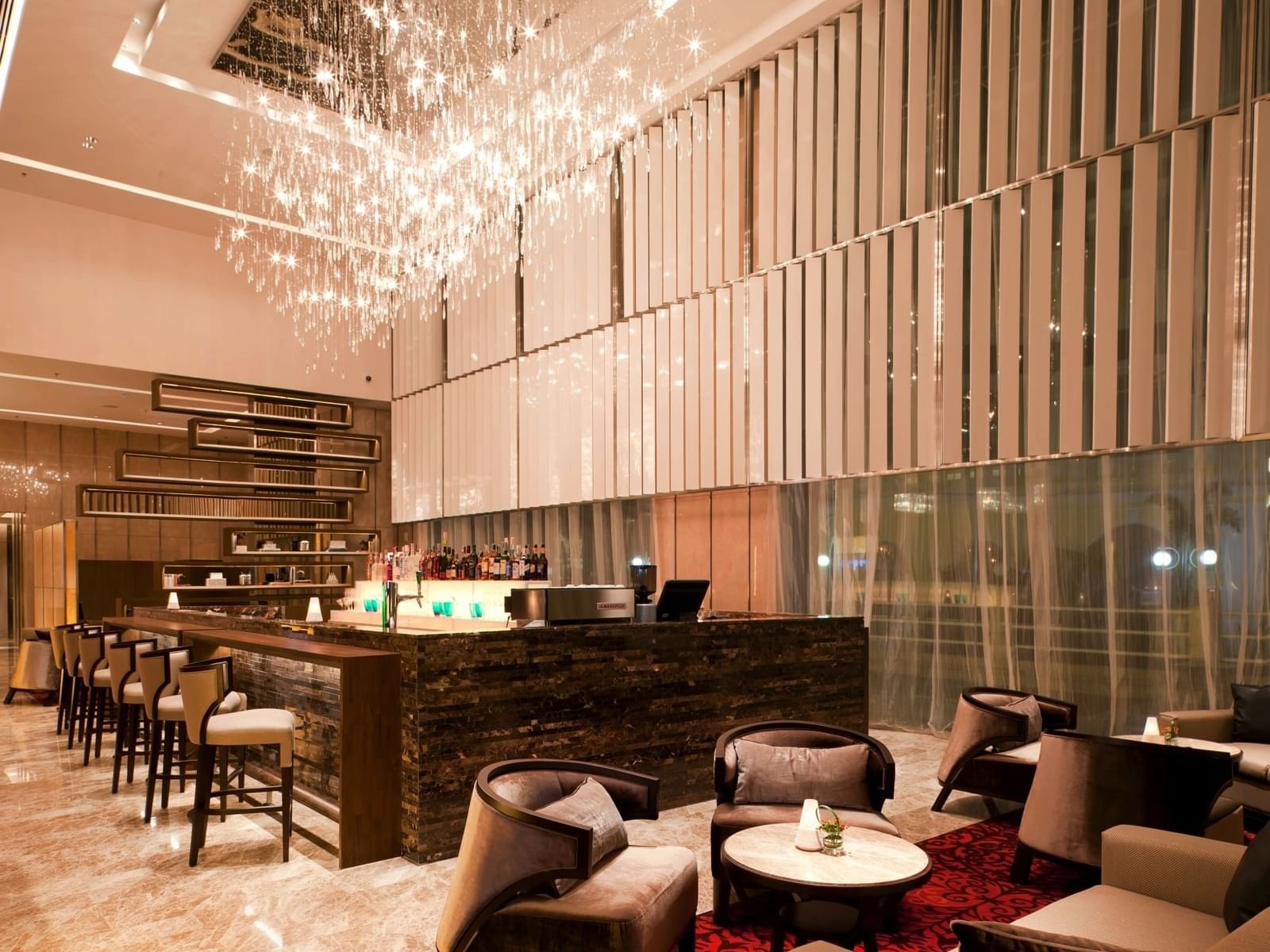 Cozy seatings in Swizzles Bar & Lounge at Eastin Grand Hotel Sathorn Bangkok