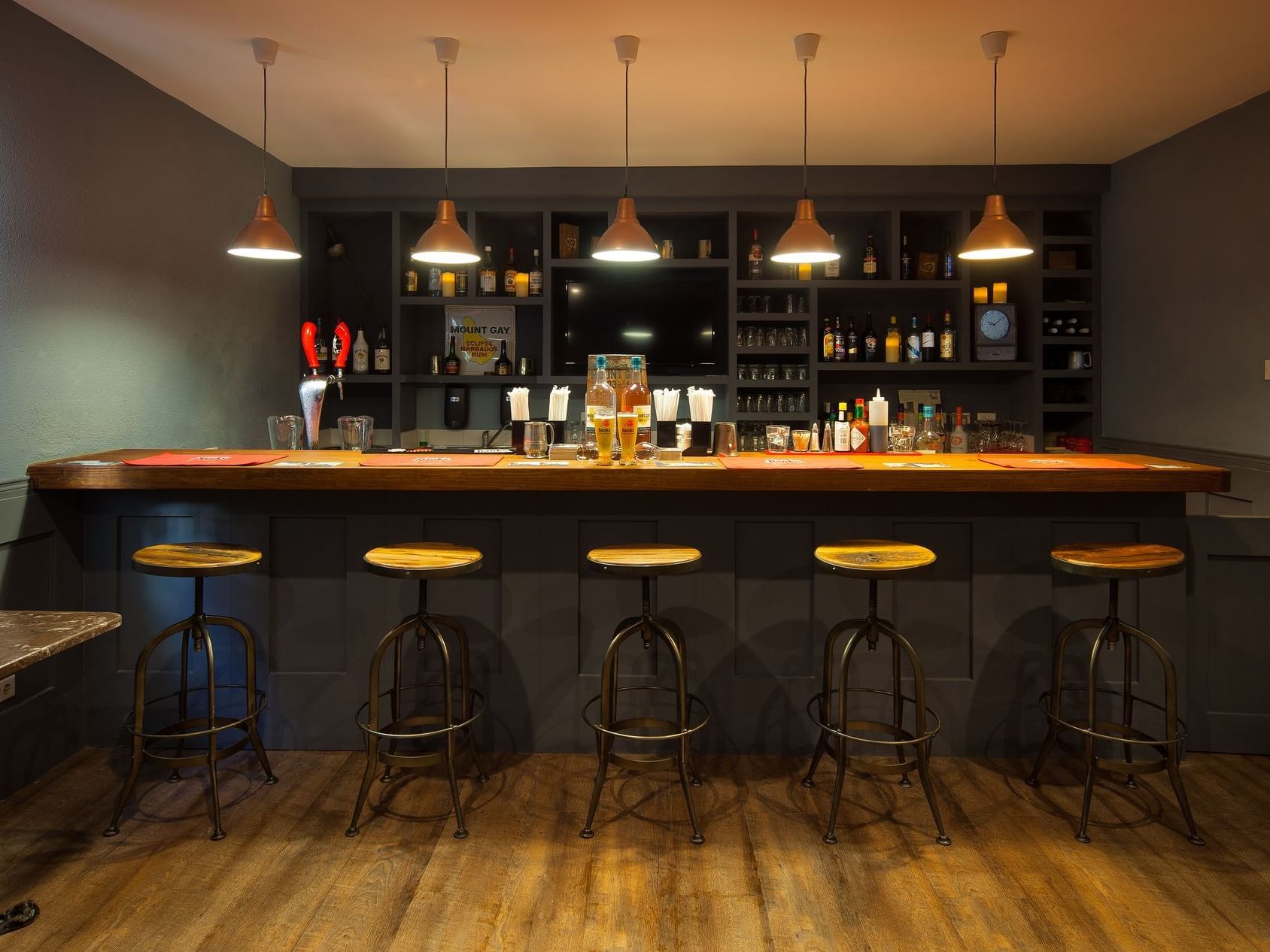 Bar counter in The Lazy Mongoose Pub at Sugar Bay Barbados