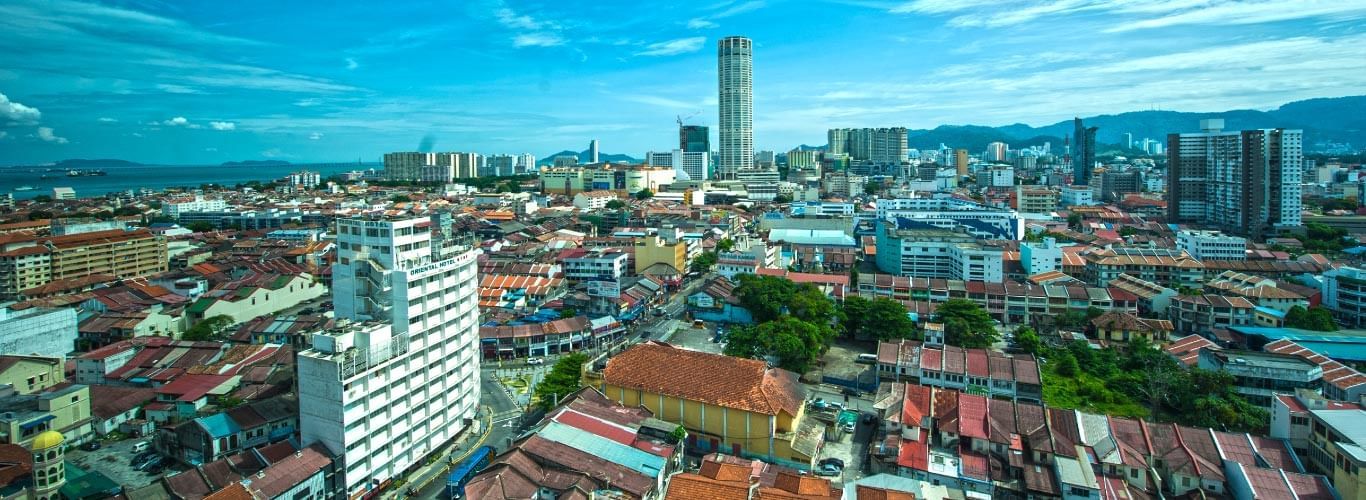Aerial view of UNESCO World Heritage Site of George Town near Sunway Hotel Georgetown