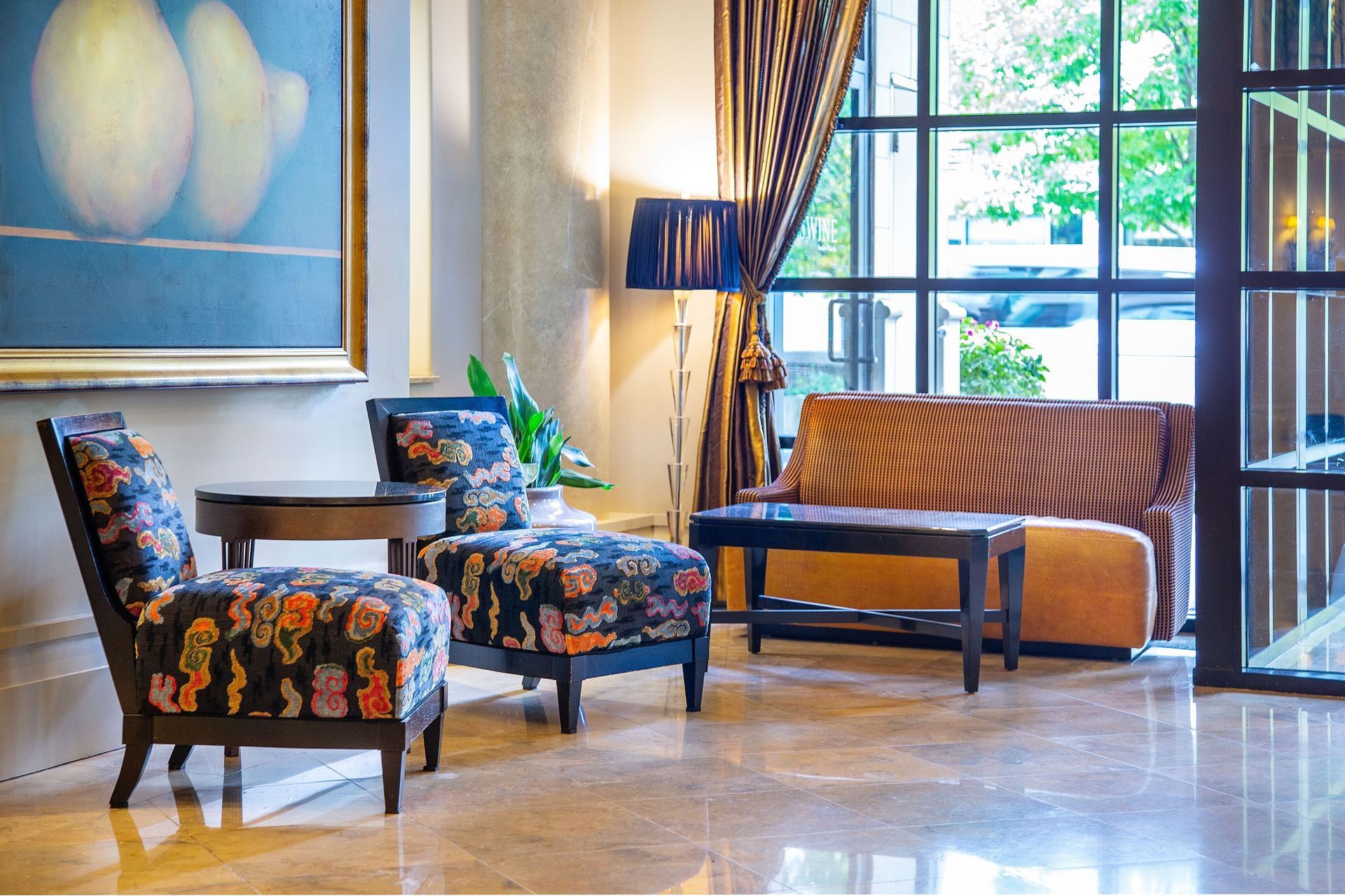 Lounge area with luxury comfy sofas at Paramount Hotel Portland