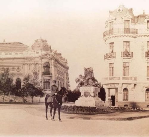 imagen antigua de la arquitectura de la Zona Tipica en Santiago 