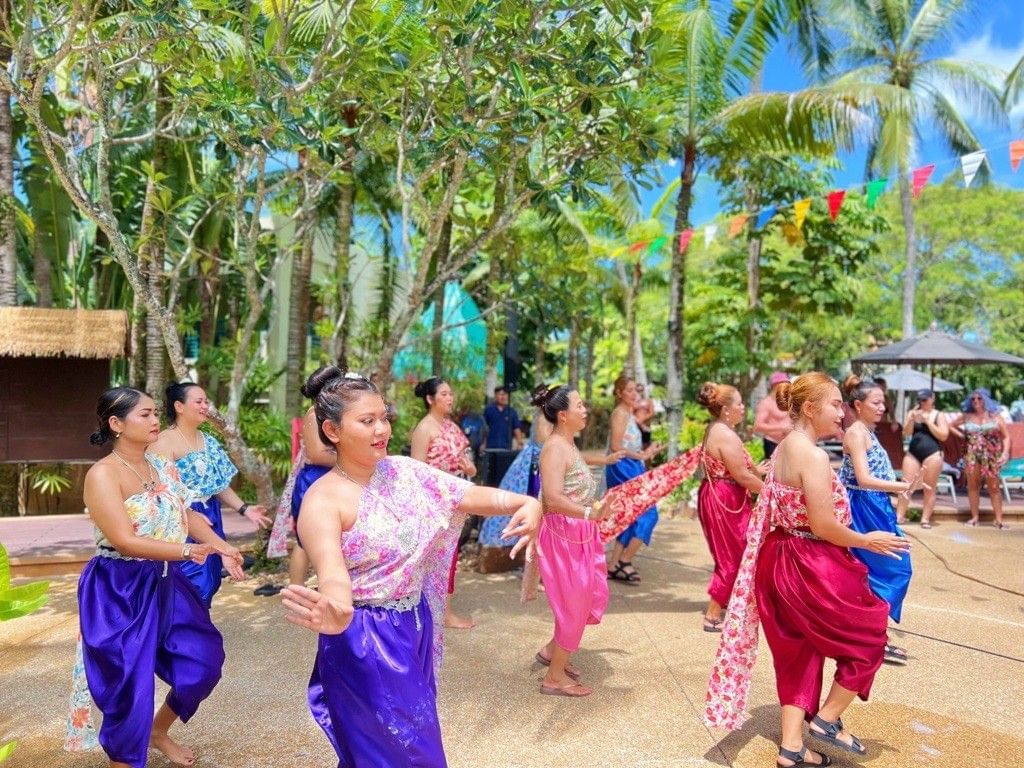 Thai Dancing on Songkran Day at Paradox Phuket Karon Beach