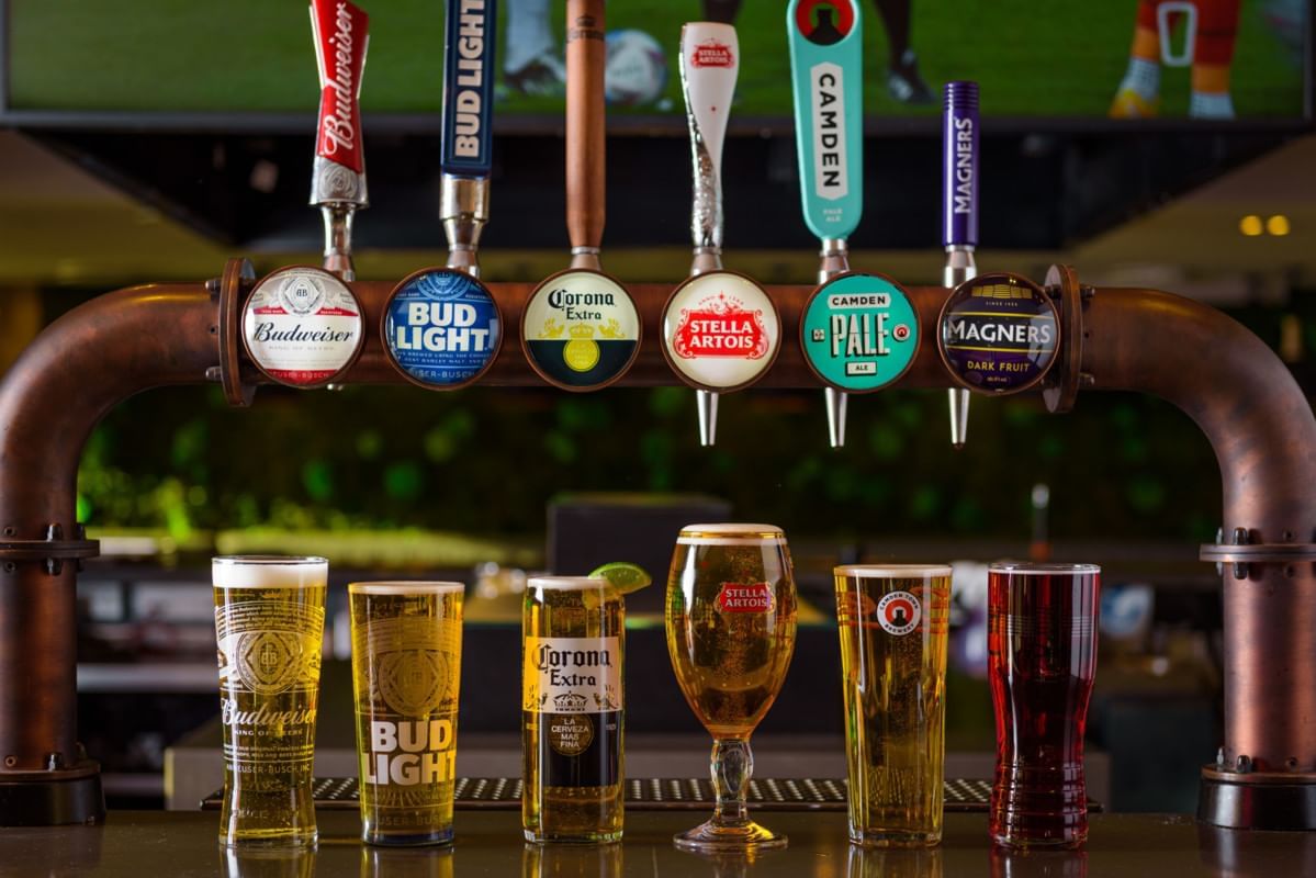 Closeup of Beer pump & taps in a Pub & Grill at Village Hotels