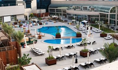 Swimming pool at Al Ain Palace Hotel in Abu Dhabi, United Arab E