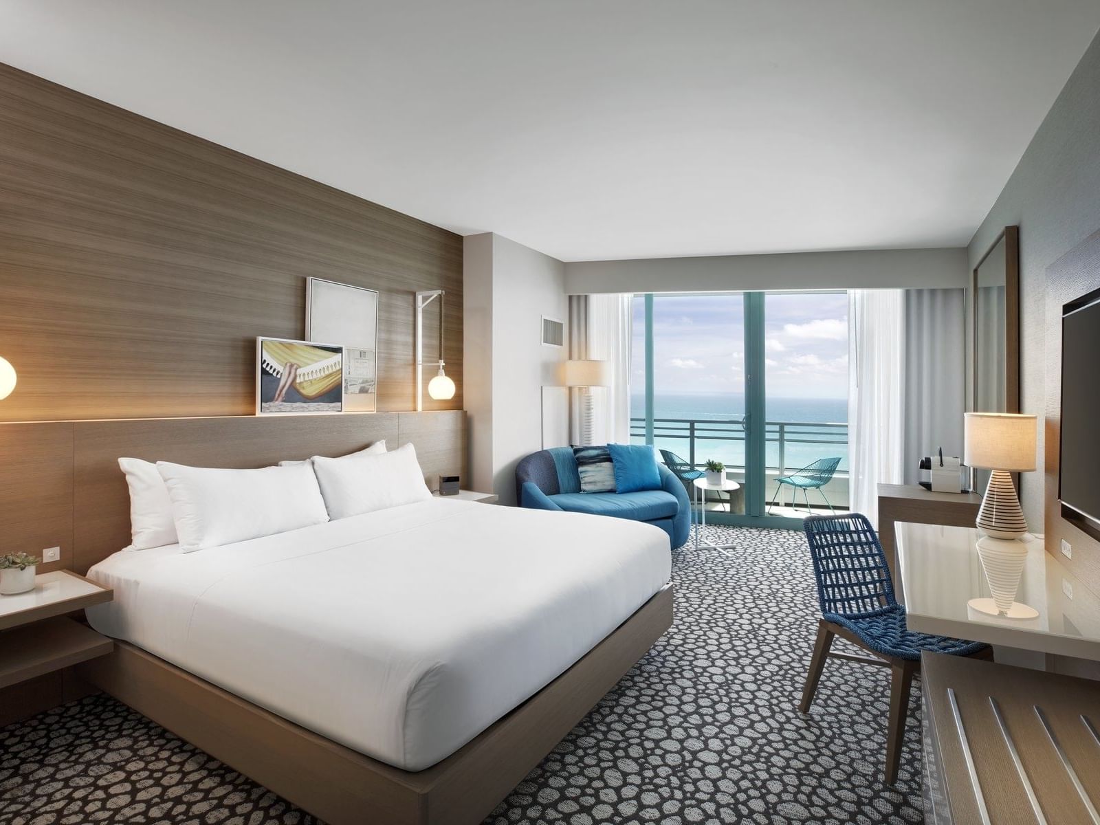 Oceanfront View bedroom with a king bed at Diplomat Resort