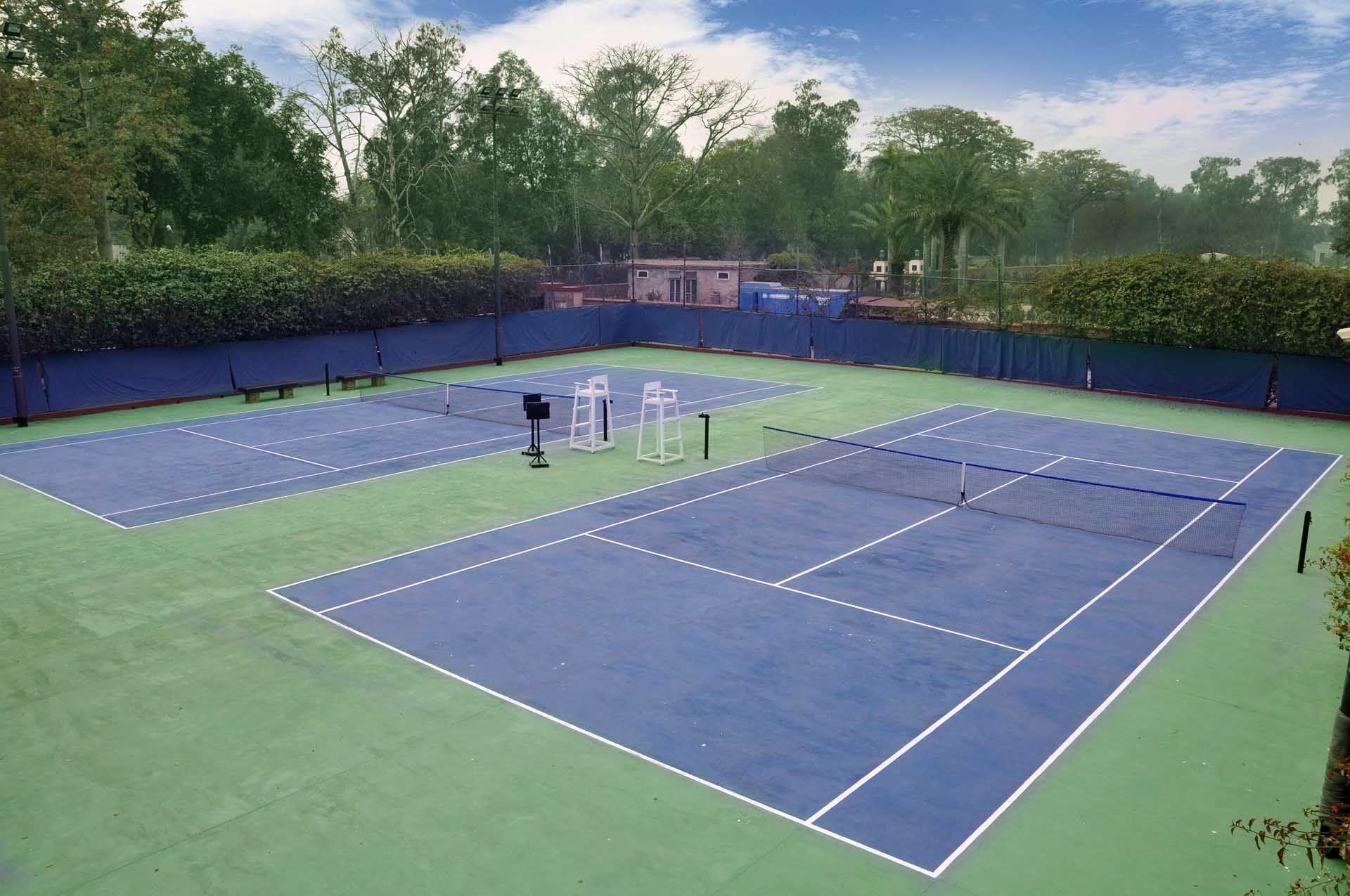 Top View of the tennis court at Faisalabad Serena Hotel