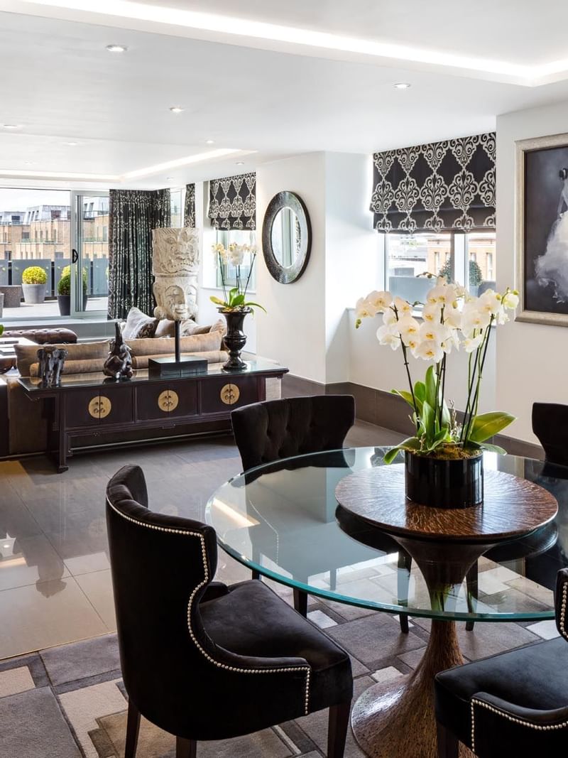 Lounge area in a room at The May Fair Hotel London