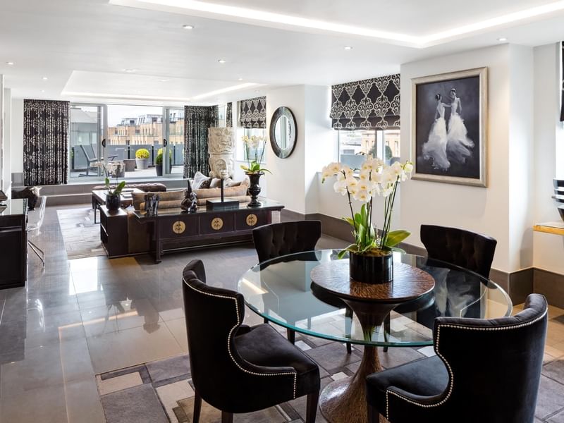 Lounge area in a room at The May Fair Hotel London