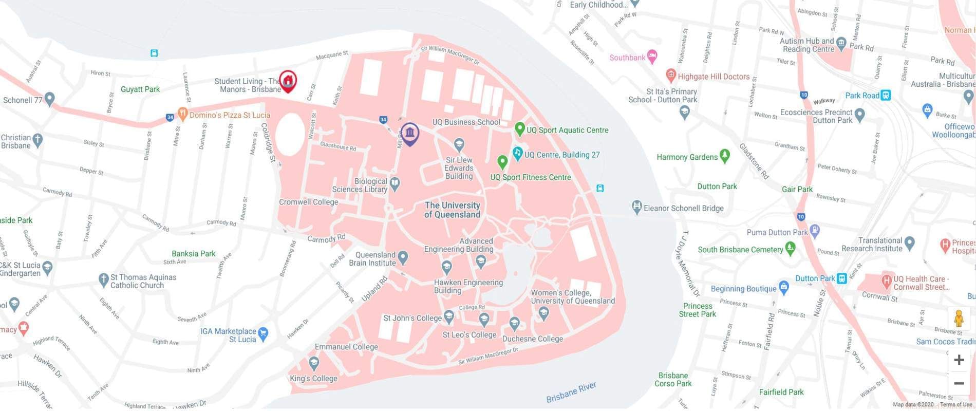 StudentLiving - The Manors  Map